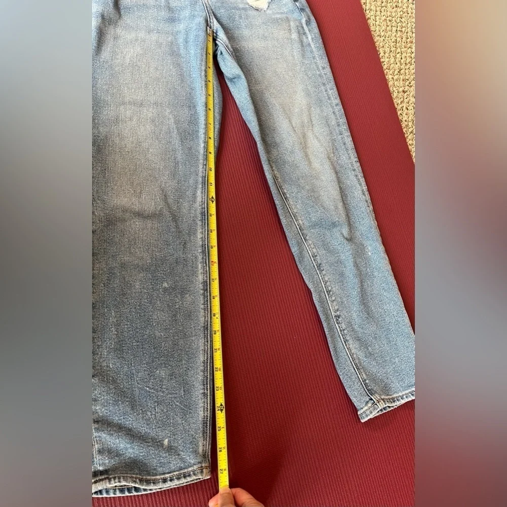 American Eagle Mom Straight Jean Denim Size 0 Distressed AE Comfort Women’s
